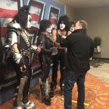 Co-founder Rob talking to the band KISS