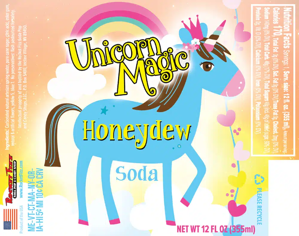 Unicorn Magic Honeydew Soda | Rocket Fizz