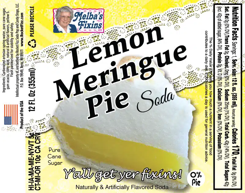 Melba's Fixins Lemon Meringue Pie Soda | Rocket Fizz