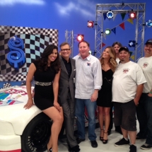 The Rocket Fizz NASCAR race car on the Price Is Right TV show set