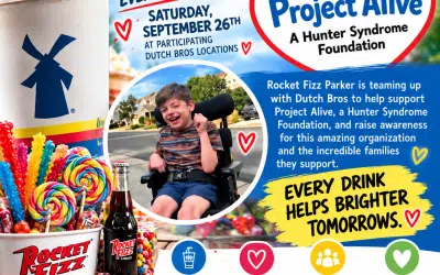 Every Drink Helps: Rocket Fizz Parker Supports Project Alive with Dutch Brothers!