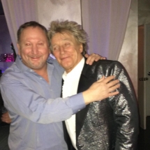 Rocket Fizz co-founder Rob with Rod Stewart hanging out after dinner.