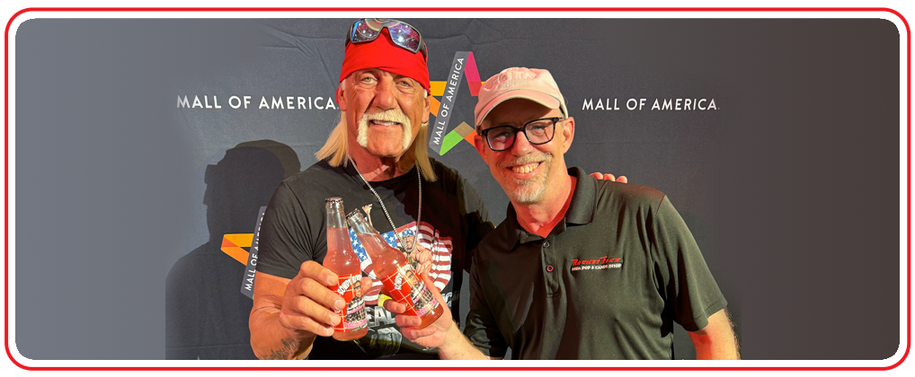 Our amazing franchisee, Tom Holmer, visits with wrestling superstar Hulk Hogan near his store