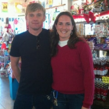 Actor Ricky Schroder stopping by Rocket Fizz in California.