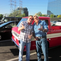 Jay Leno and Rocket Fizz co-founder Rob having fun in front of Jay&#039;s classic truck.