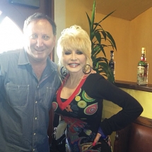 Legendary singer Dolly Parton and Rocket Fizz co-founder Rob.