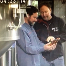 Rocket Fizz founders Rob &amp; Ryan filming another TV show at the Rocket Fizz bottling plant in Northern California.