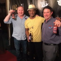 Another Rocket Fizz fan. Blair Underwood with Rocket Fizz founders Rob and Ryan.
