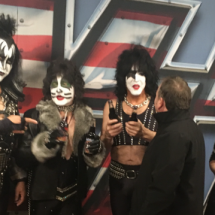 Rocket Fizz co-founder Rob talking KISS soda pops with the iconic group KISS.
