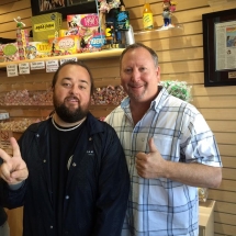 Rocket Fizz co-founder Rob with Pawn Stars TV show star Chumlee in Las Vegas. Rocket Fizz will soon be bottling and distributing Chumlee&#039;s most awesome root beer