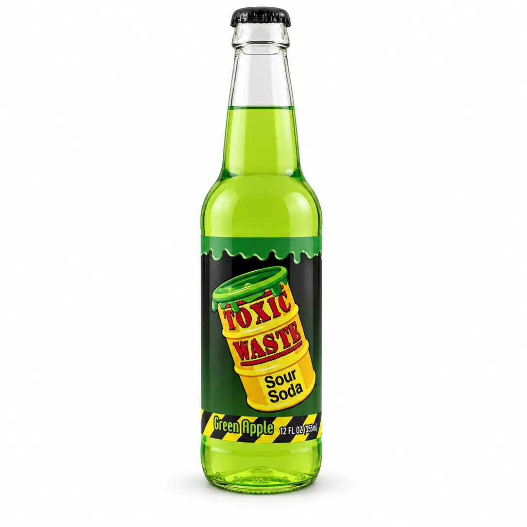 Toxic Waste Green Apple Sour Soda | Rocket Fizz